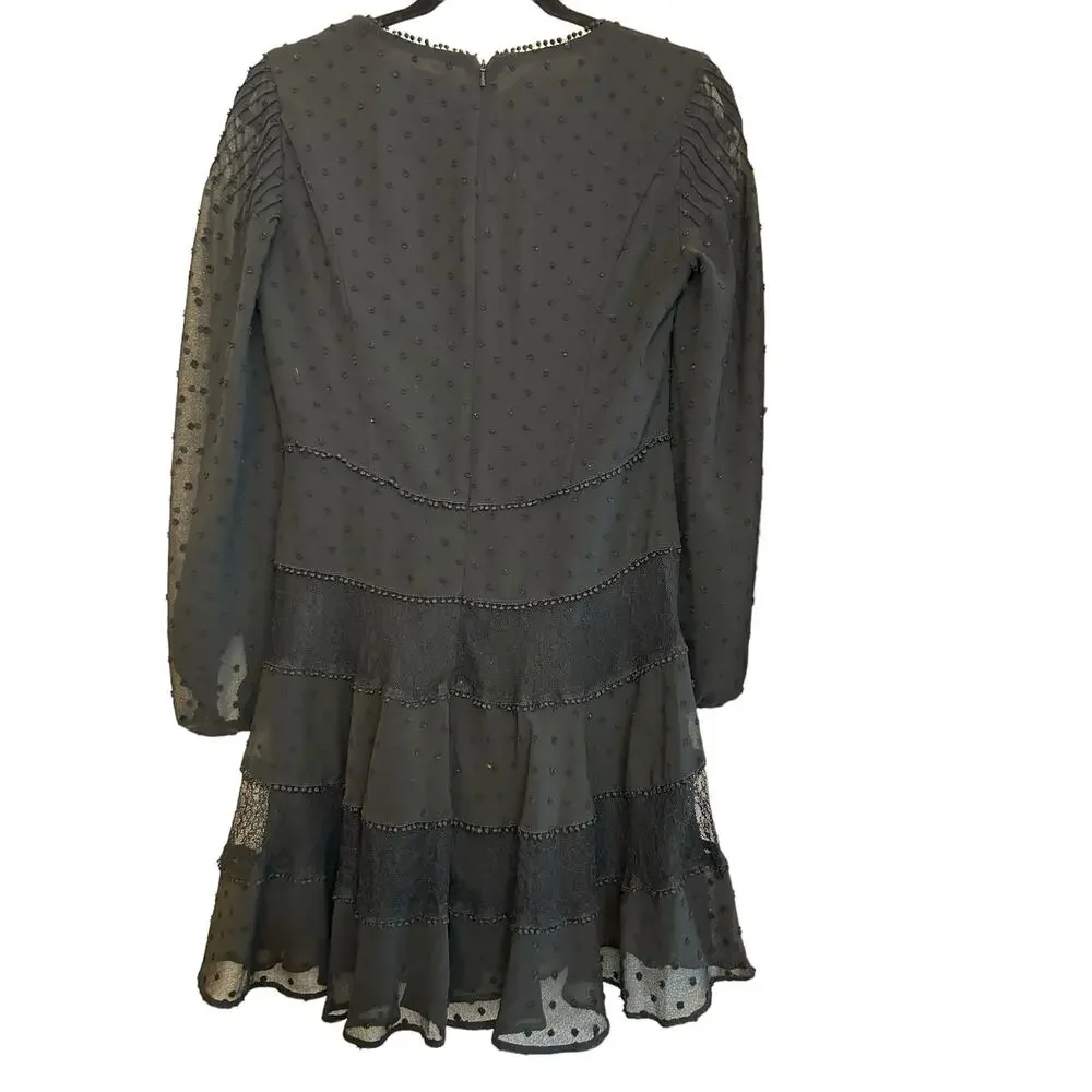 Bardot Black Mae Lace Dress - Size 6